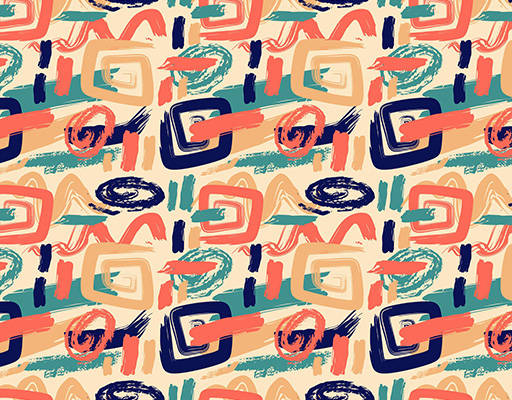 手绘抽象绘画印花花型图案素材