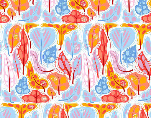 手绘平面抽象造型图案设计