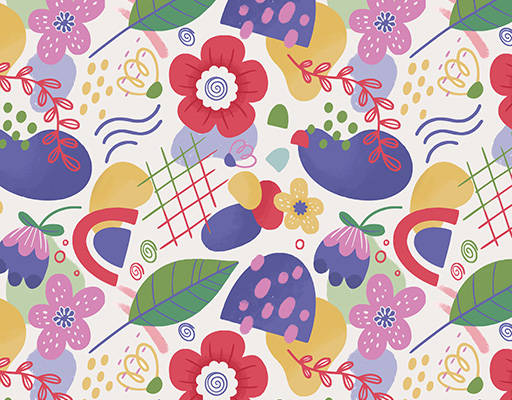 植物花朵印花花型素材矢量图