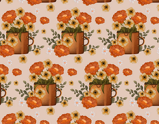 植物花朵印花花型素材矢量图