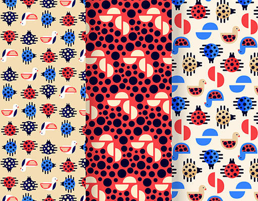 几何印花花型图案素材矢量图