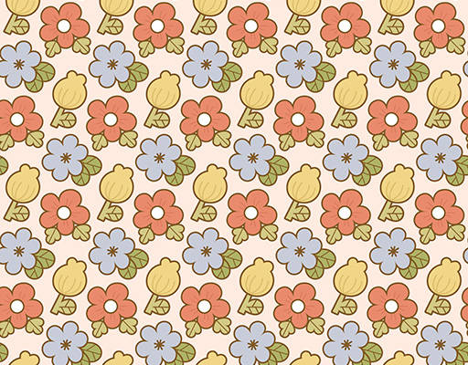 植物花朵印花花型素材矢量图