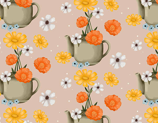 植物花朵印花花型素材矢量图