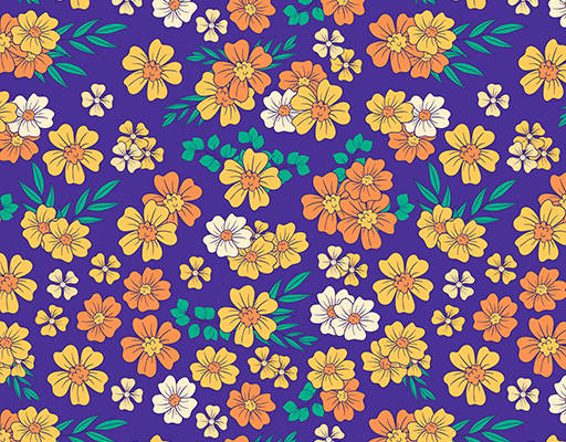 植物小碎花印花花型素材矢量图