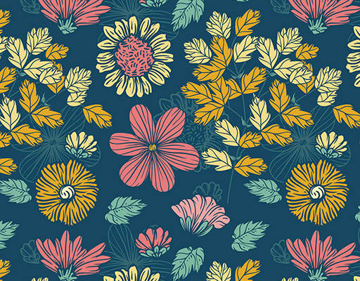 植物花朵印花花型素材矢量图