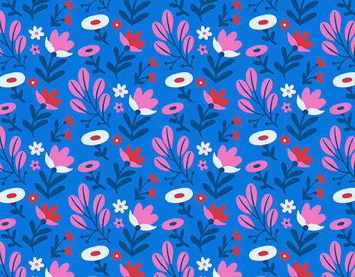 植物小碎花印花花型素材矢量图