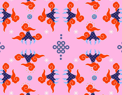 几何印花花型素材矢量图