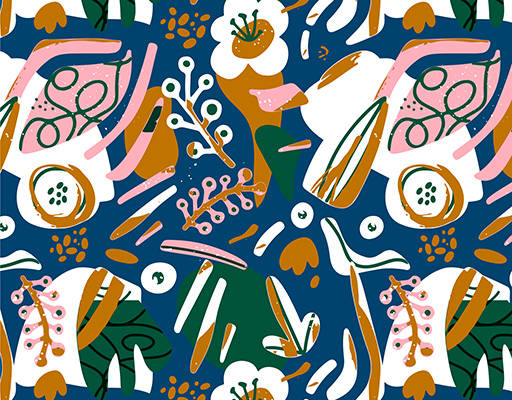 几何图案花朵印花花型素材矢量图