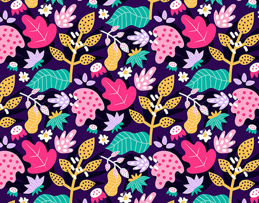 植物花朵印花花型素材矢量图