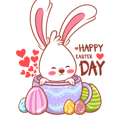 卡通小兔子字母印花花型素材