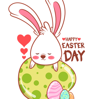 卡通小兔子字母印花花型素材