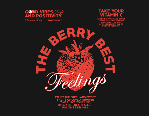卡通草莓图案手绘草莓手写英文字母图案女装印花素材