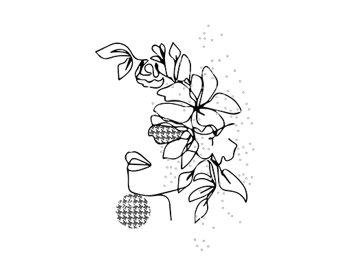 卡通人物剪影图案卡通树叶图案烫钻图案女装印花素材