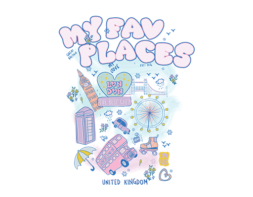 卡通英文字母图案女装印花素材卡通汽车建筑图案