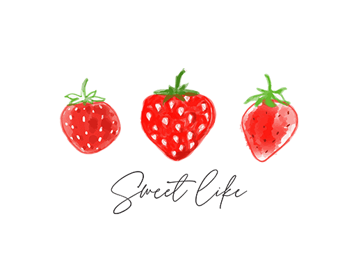 卡通草莓图案手绘草莓女装印花素材