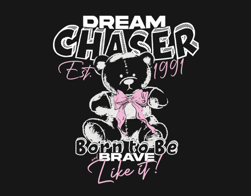 手绘小熊图案卡通小熊涂鸦英文字母图案女装印花素材