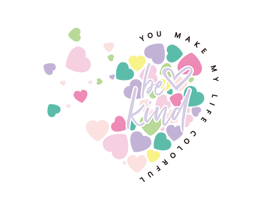 彩色爱心图案手绘爱心图案女装印花素材