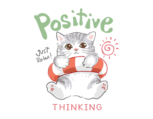 卡通猫咪图案手绘猫游泳圈猫图案女装T恤图案