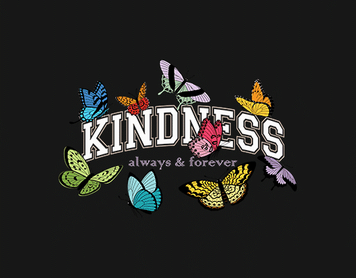 卡通蝴蝶图案彩色蝴蝶变形英文字母图案女装印花素材