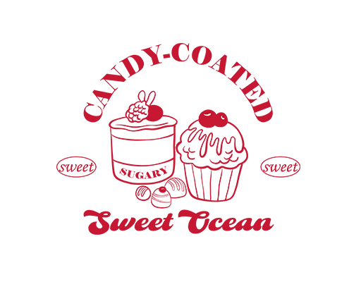 卡通蛋糕食物图案变形英文字母图案女装印花素材