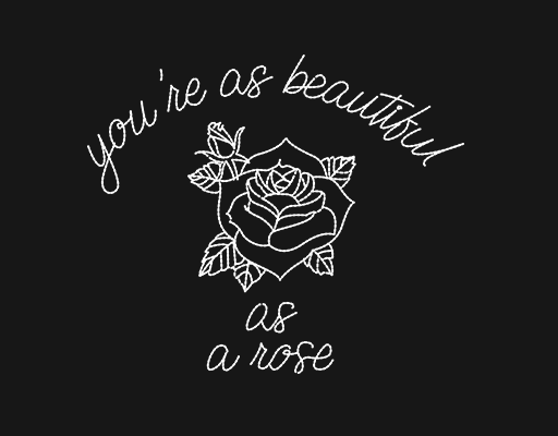 手写英文字母图案卡通花朵线条卡通玫瑰花朵