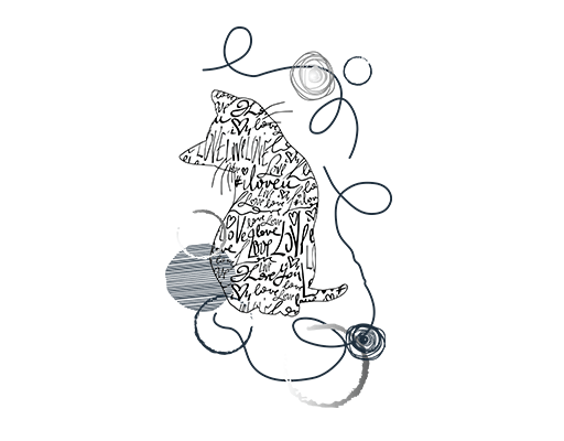 涂鸦猫咪图案可爱猫印花素材儿童印花素材毛线猫咪剪影