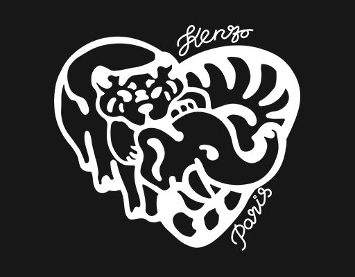 卡通动物剪影图案卡通爱心形图案女装印花素材