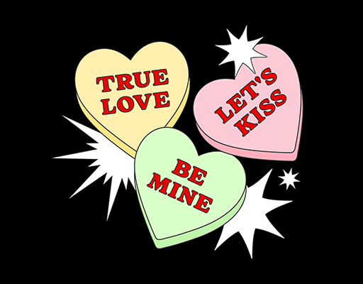 卡通爱心图案立体爱心印花素材女装印花素材