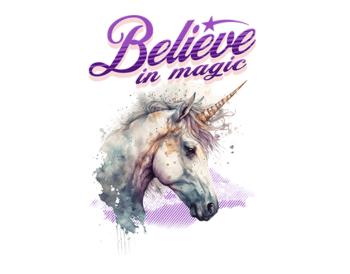 卡通马图案独角兽马图案飘逸英文字母图案男装印花素材