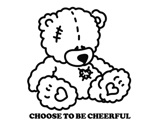 卡通小熊图案简笔卡通动物女装印花素材可爱熊