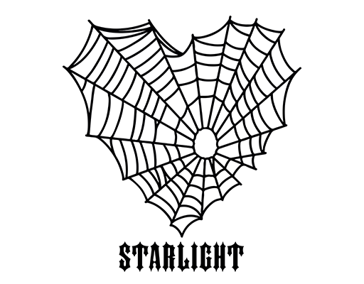 卡通蜘蛛网图案爱心蜘蛛网印花女装印花素材心形蜘蛛网