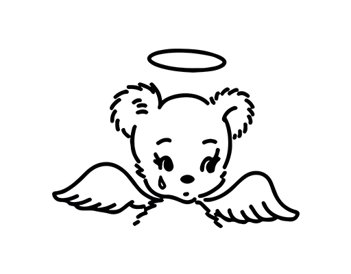 卡通天使图案手绘卡通熊女装印花素材可爱卡通熊头