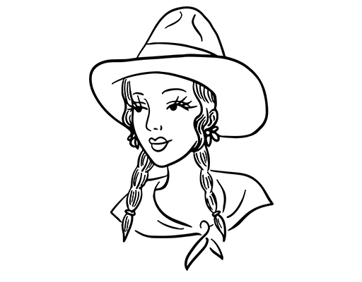 手绘女孩头像戴帽子女孩头像女装印花素材简笔人物头像