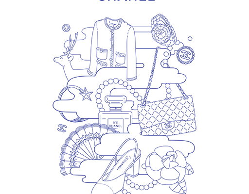 CHANEL英文字母图案卡通手表图案卡通鹿图案扇子背包图案