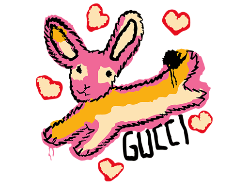 卡通小羊图案gucci印花素材卡通动物图案女装印花素材