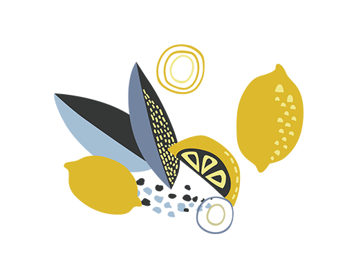 卡通水果图案卡通柠檬图案树叶图案女装印花素材