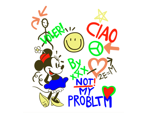 卡通米妮图案米老鼠图案迪士尼卡通动物女装印花素材动画片图案