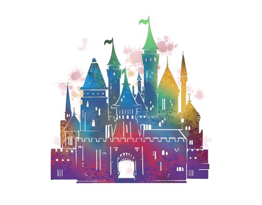 卡通房子图案手绘房子迪士尼房子图案女装印花素材