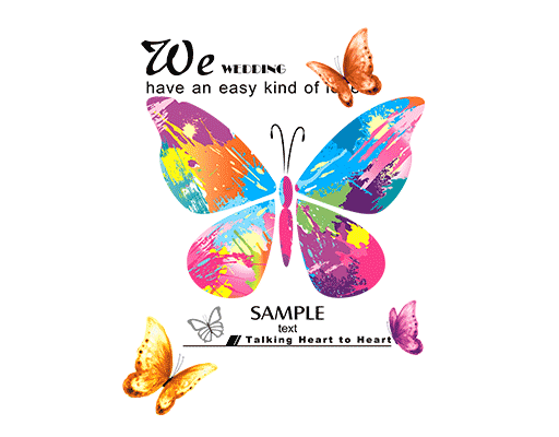 卡通蝴蝶图案手绘蝴蝶女装印花素材涂鸦蝴蝶图案