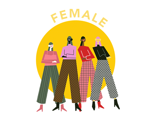 卡通人物图案手绘人物图案女装印花素材时装女人简笔画