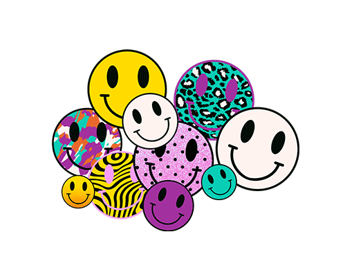 卡通表情图案微笑表情图案女装印花素材豹纹表情图案