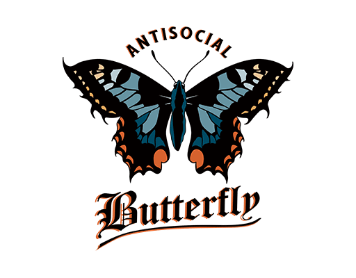 卡通蝴蝶图案手绘蝴蝶手写英文字母图案女装印花素材