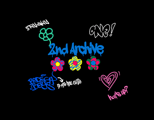 涂鸦英文字母图案卡通花朵图案女装印花素材手写英文字母