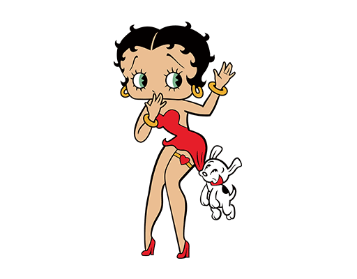 贝蒂公主图案卡通动画片图案女装印花素材手绘卡通人物卡通小狗