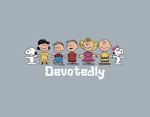 史努比图案卡通动画片图案女装印花素材可爱小人图案DEVOTEDLY