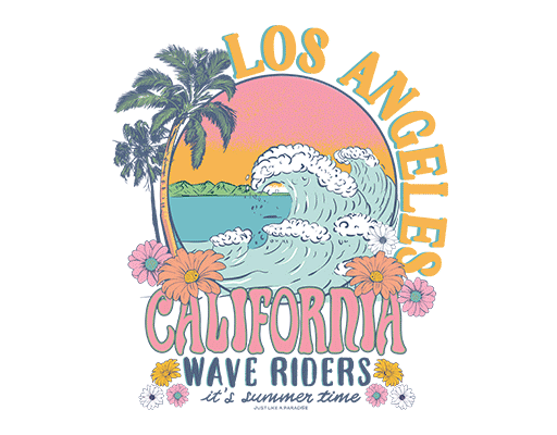 卡通英文字母图案彩色英文字母圆形图案女装印花素材海浪图案椰子树图案