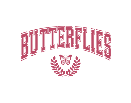 变形英文字母图案卡通蝴蝶图案女装印花素材卡通英文字母