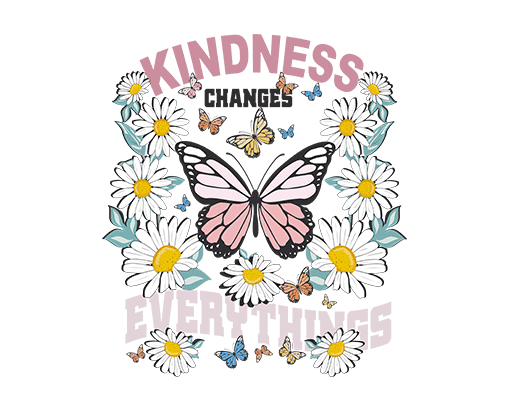 卡通蝴蝶图案手绘蝴蝶卡通花朵图案菊花图案变形英文字母女装印花素材