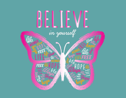 卡通蝴蝶图案手绘蝴蝶彩色蝴蝶印花素材女装印花素材卡通英文字母