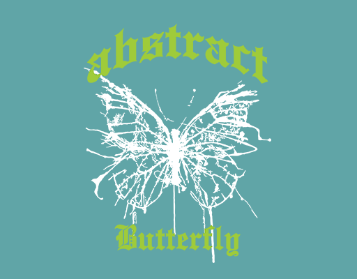 卡通蝴蝶图案手绘卡通动物蝴蝶剪影图案女装印花素材卡通英文字母